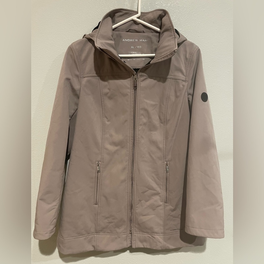 Andrew Marc Women's Brown Utility Jacket Water Repellent Fully Lined